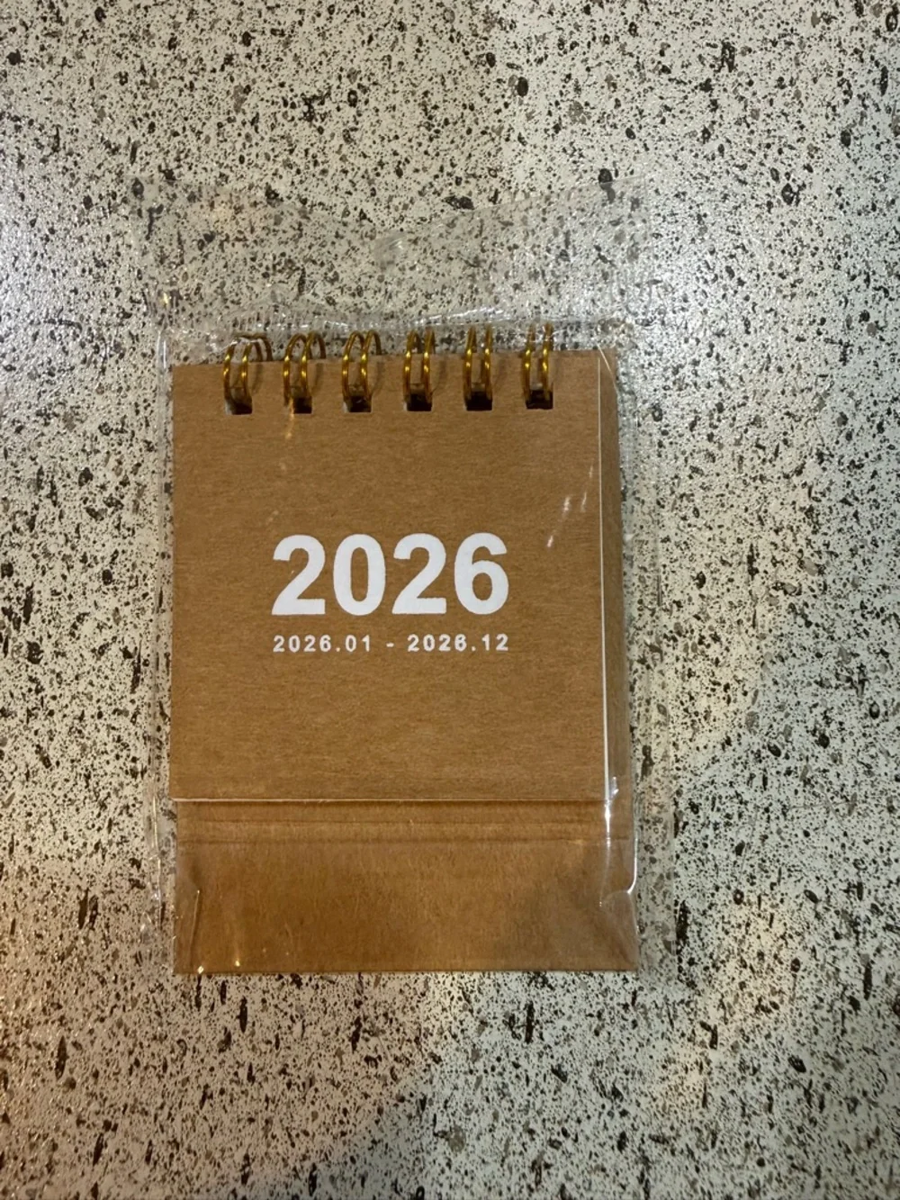 2026 Mini Spiral Desk Calendars - Brown, Cream, Black